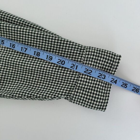 Vintage J Crew Oarsman Flannel Shirt Mens Size L Houndstooth Green 90s Outdoor - Picture 8 of 10